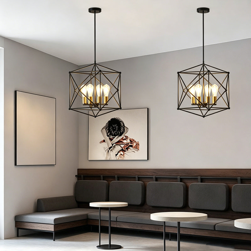 Polyhedron Wireframe Chandelier for Dining Room by AUVIELIGHT