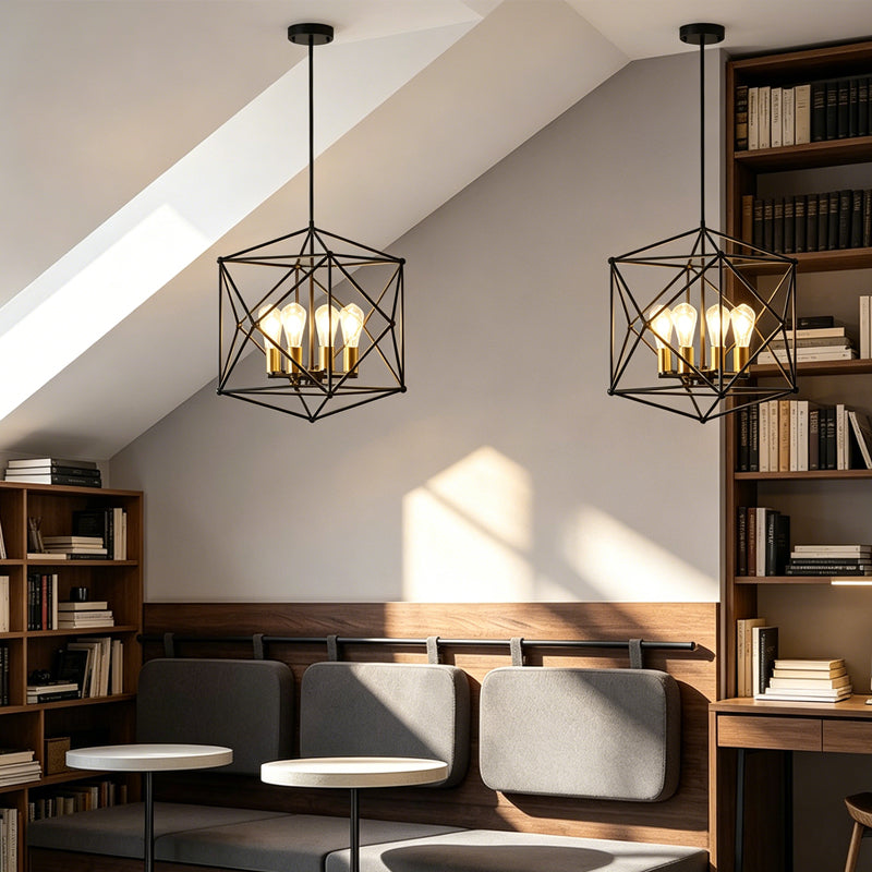 Polyhedron Wireframe Chandelier for Dining Room by AUVIELIGHT
