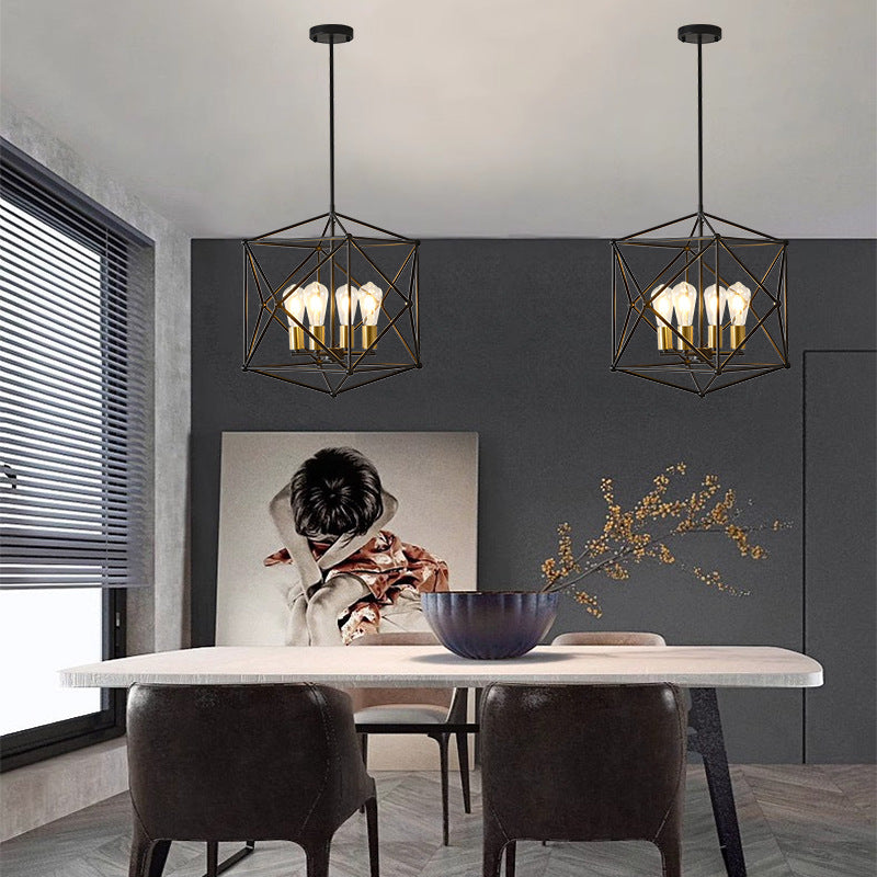 Polyhedron Wireframe Chandelier for Dining Room by AUVIELIGHT