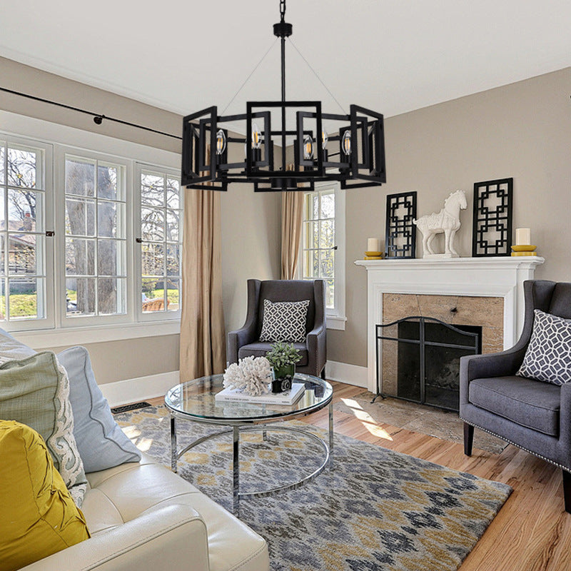 Square Cage Chandelier for Dining Room by AUVIELIGHT