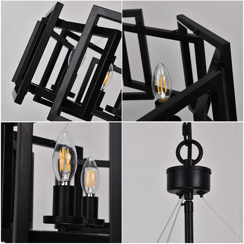 Square Cage Chandelier for Dining Room by AUVIELIGHT