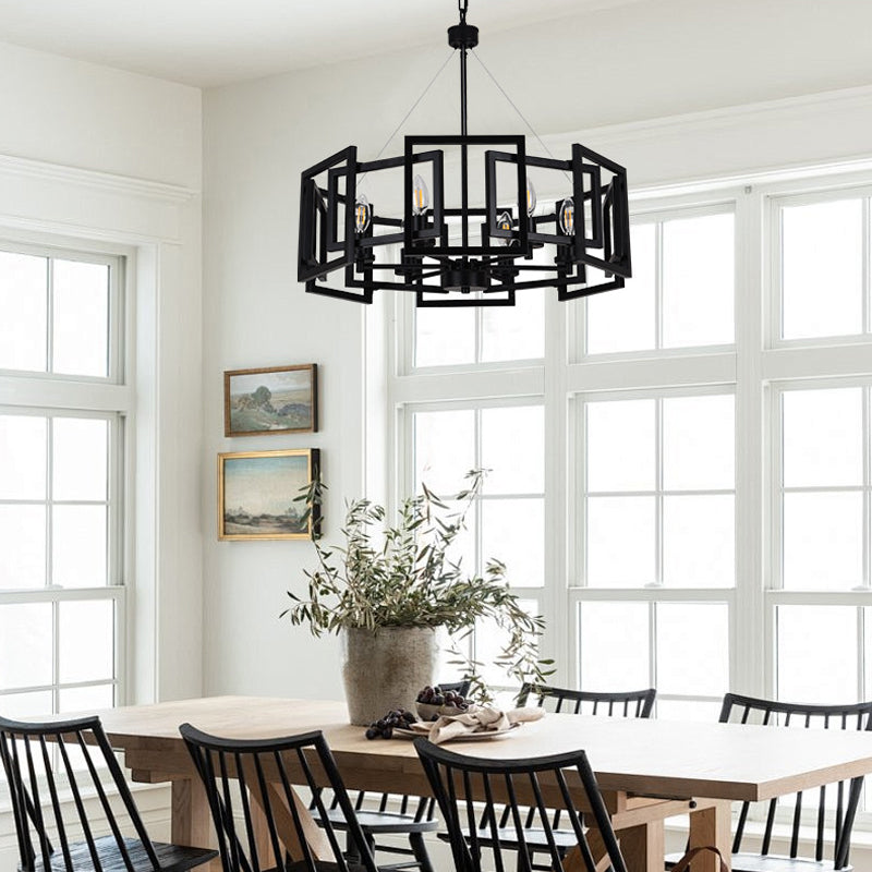 Square Cage Chandelier for Dining Room by AUVIELIGHT
