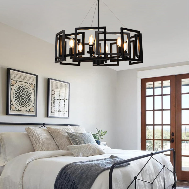 Square Cage Chandelier for Dining Room by AUVIELIGHT
