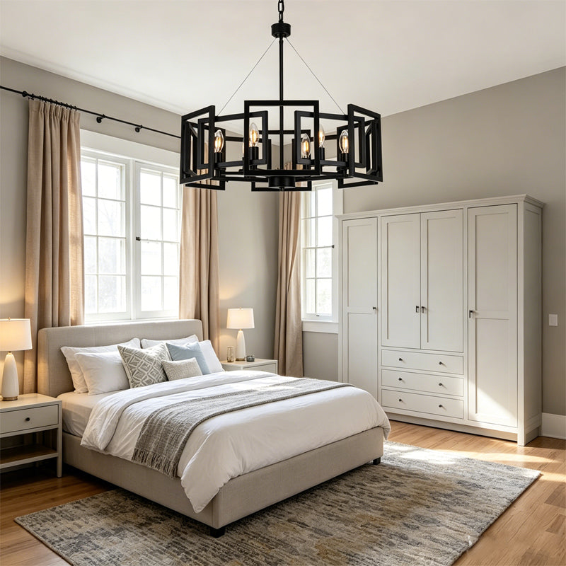 Square Cage Chandelier for Dining Room by AUVIELIGHT