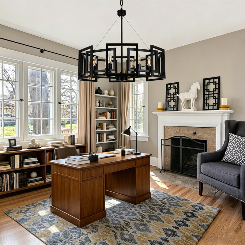 Square Cage Chandelier for Dining Room by AUVIELIGHT