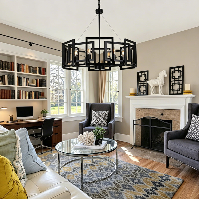 Square Cage Chandelier for Dining Room by AUVIELIGHT