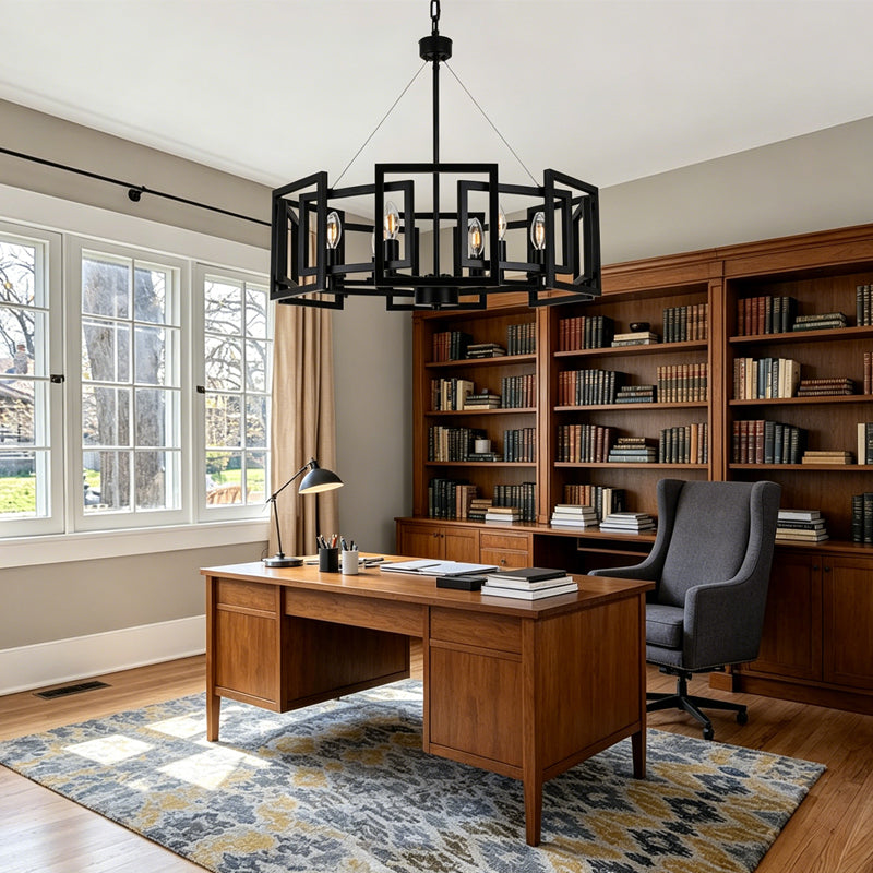 Square Cage Chandelier for Dining Room by AUVIELIGHT