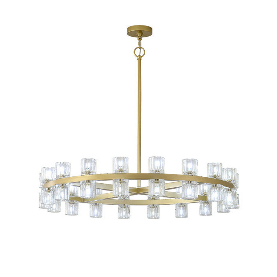 Two-Tier Wagon Wheel Chandelier in crystal for Dining Room by AUVIELIGHT