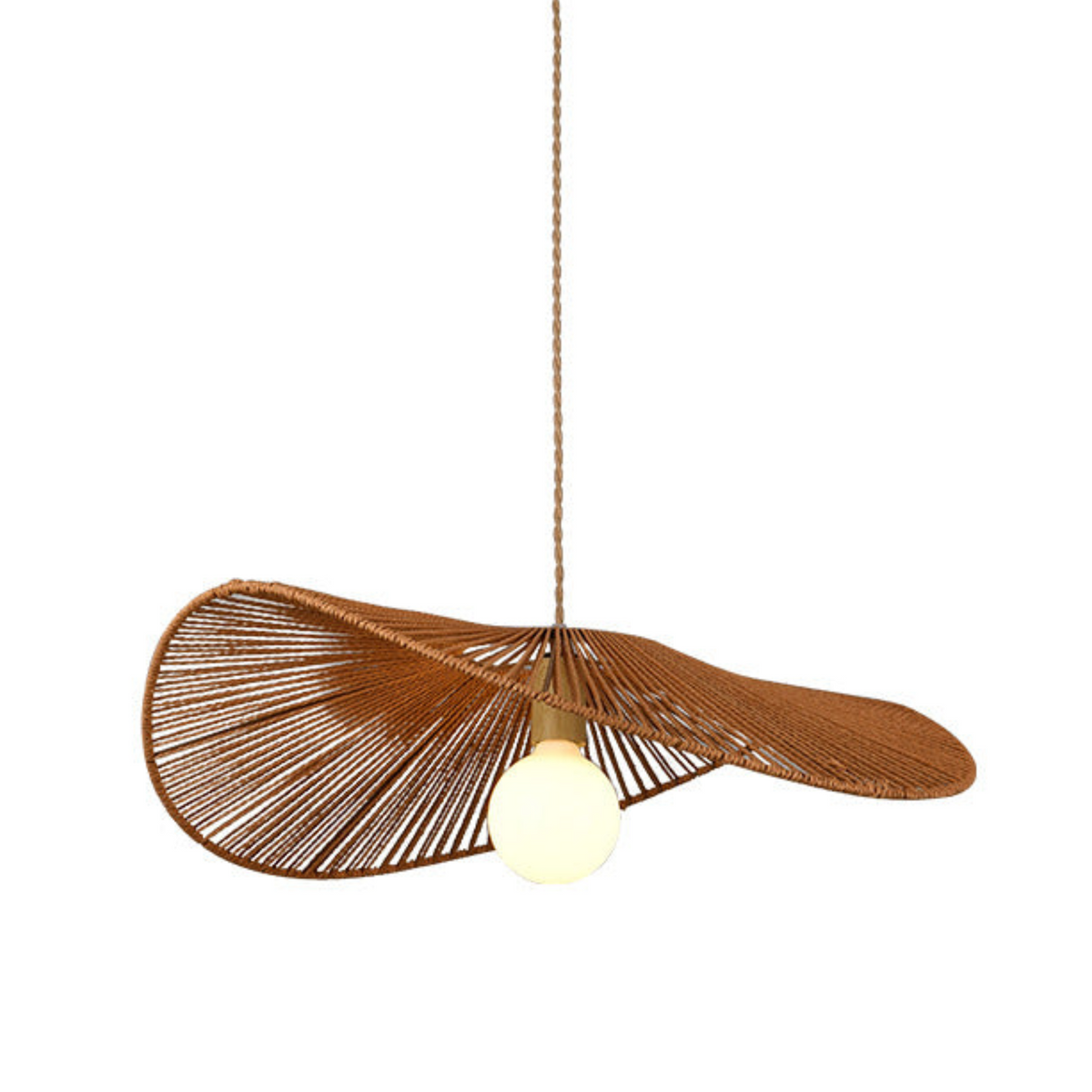 Wide-Brim Woven Pendant Light for Kitchen Island by AUVIELIGHT